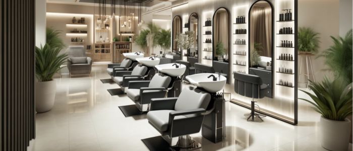 Backwash unit. salon chairs