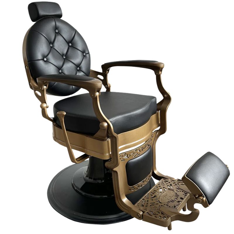 Mirplay Barber Chair - Check Gold — Salon Style Collections