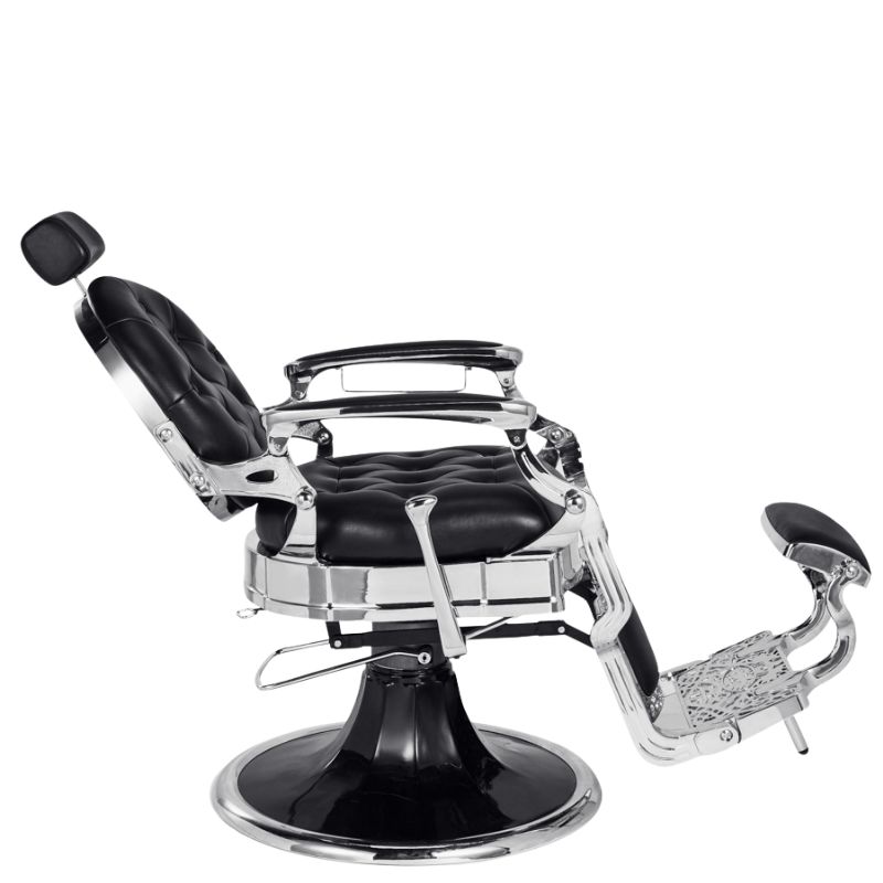 barber chair kirk black barbering chair extended leg view 