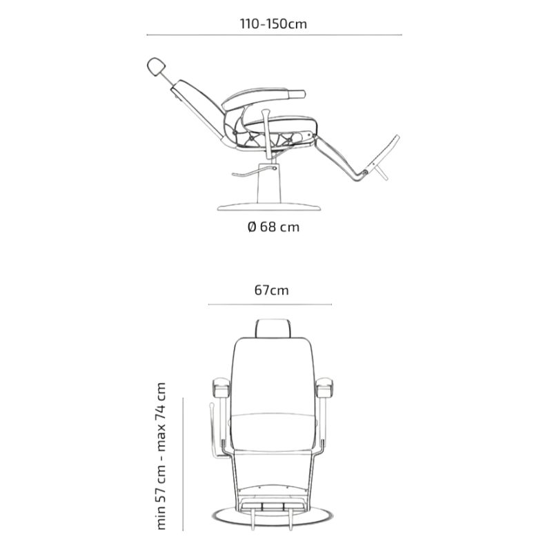 barber chairs hugo brown barber chair sizes 