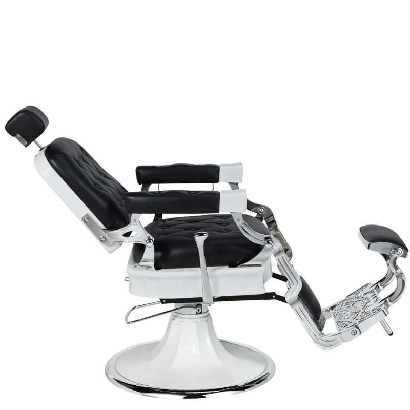 barber chairs jones black barbering chair black seat with white frame 