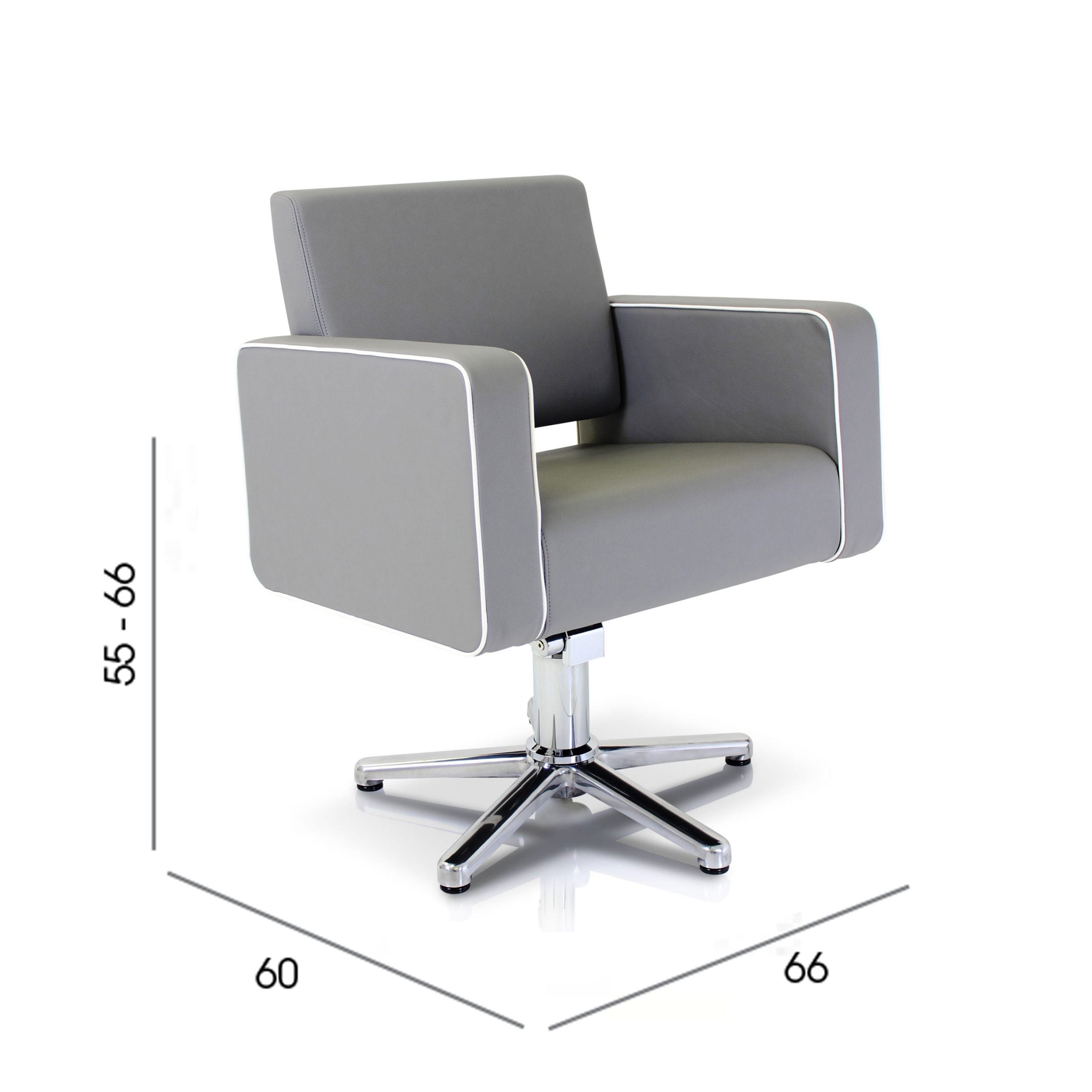 Grey Salon Styling Chair Dune dimensions