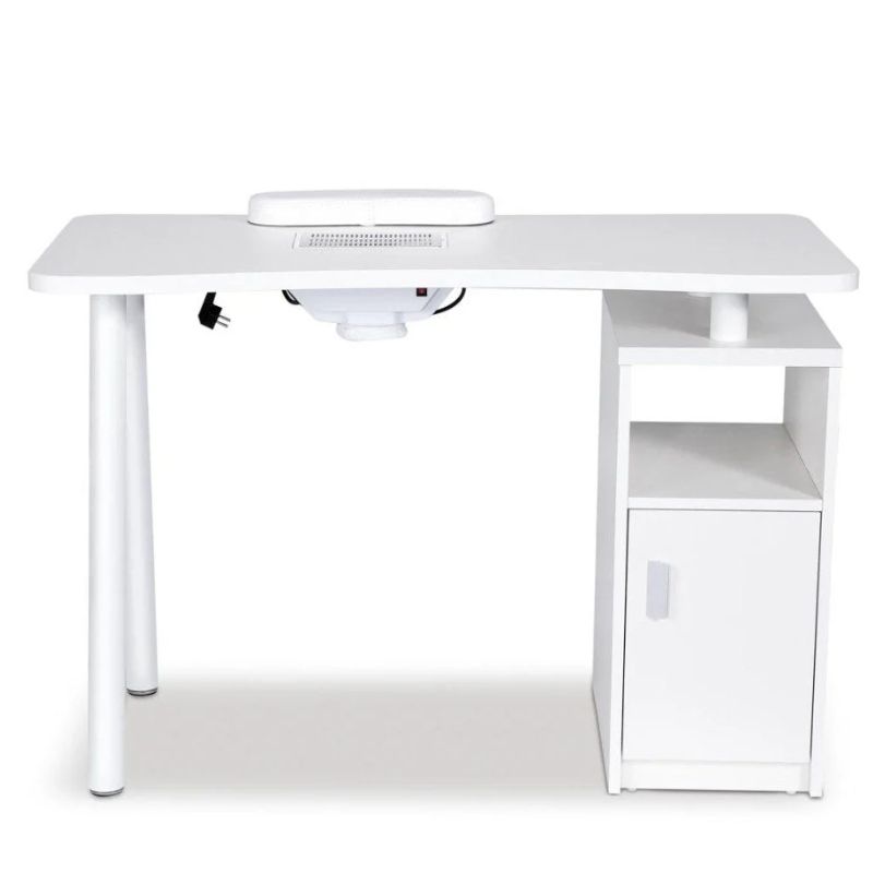 white manicure table in nail salon table