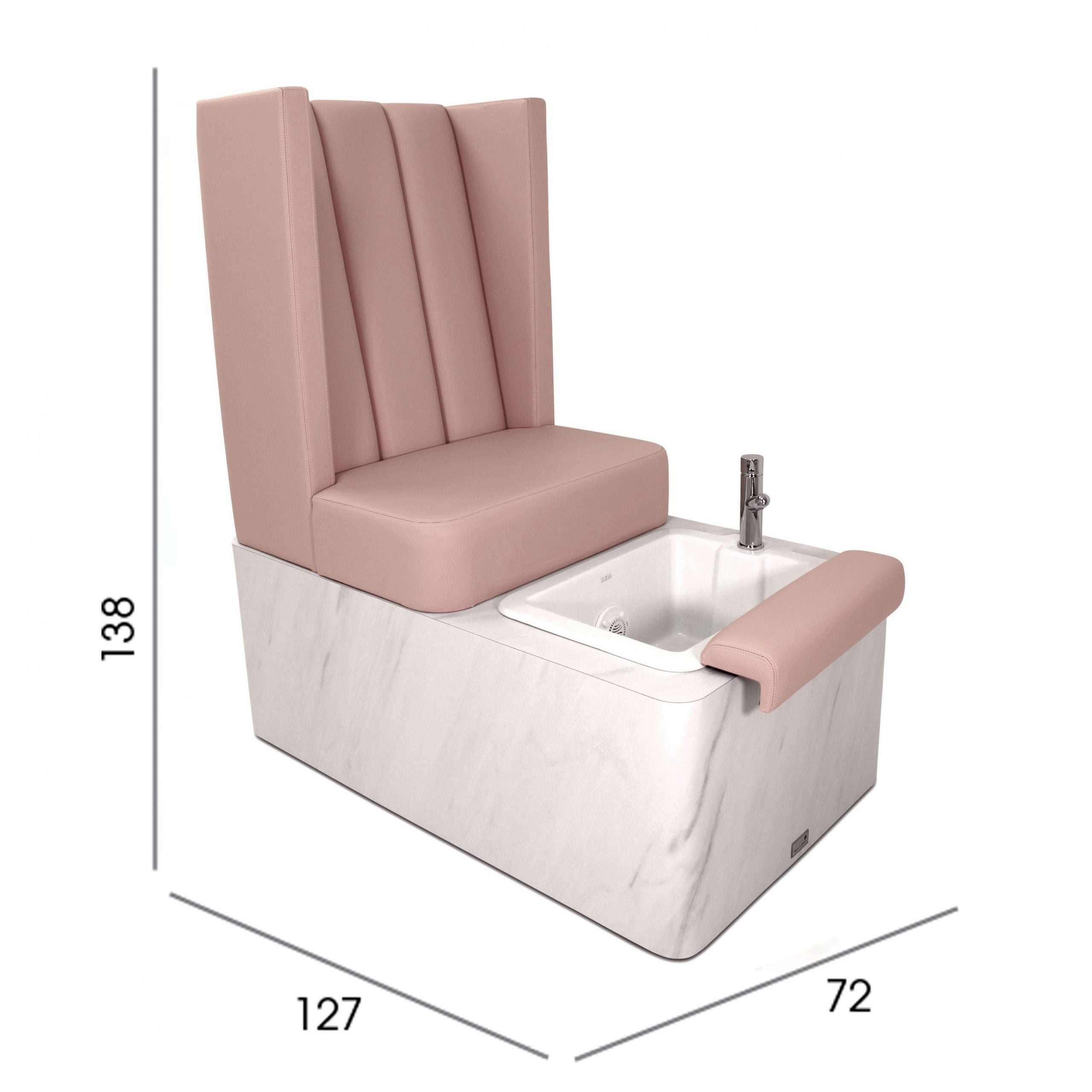 REM Pink Pink Pedicure Chair with Basin Dream 