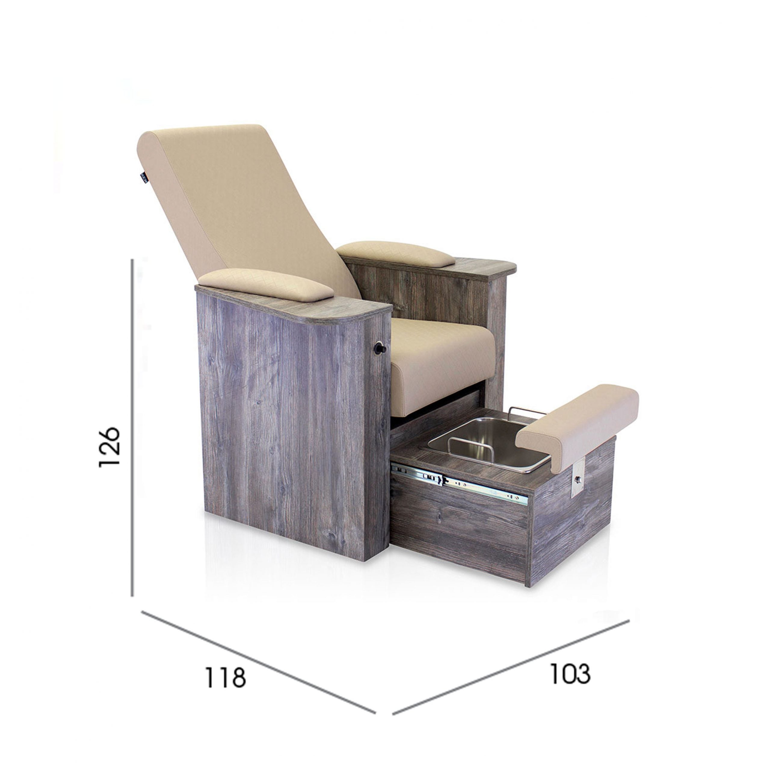 REM reclining pedicure chair Natura with basin