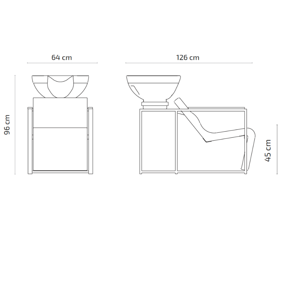 Salon Backwash Unit Basil Dimensions