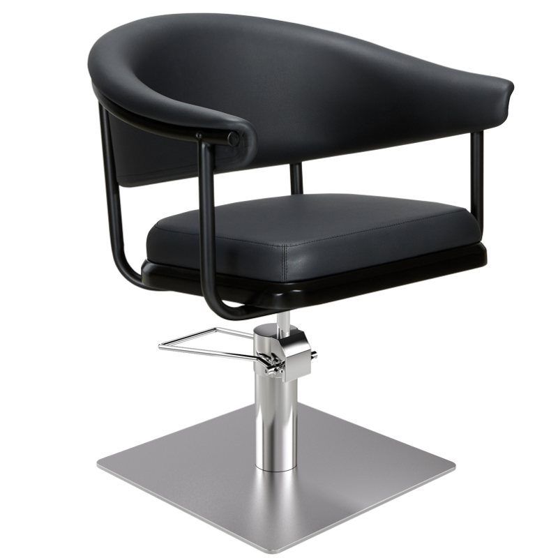 Salon Chair Black Lyra Square Base