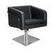 Salon Chair Black Egan Silver Square Base