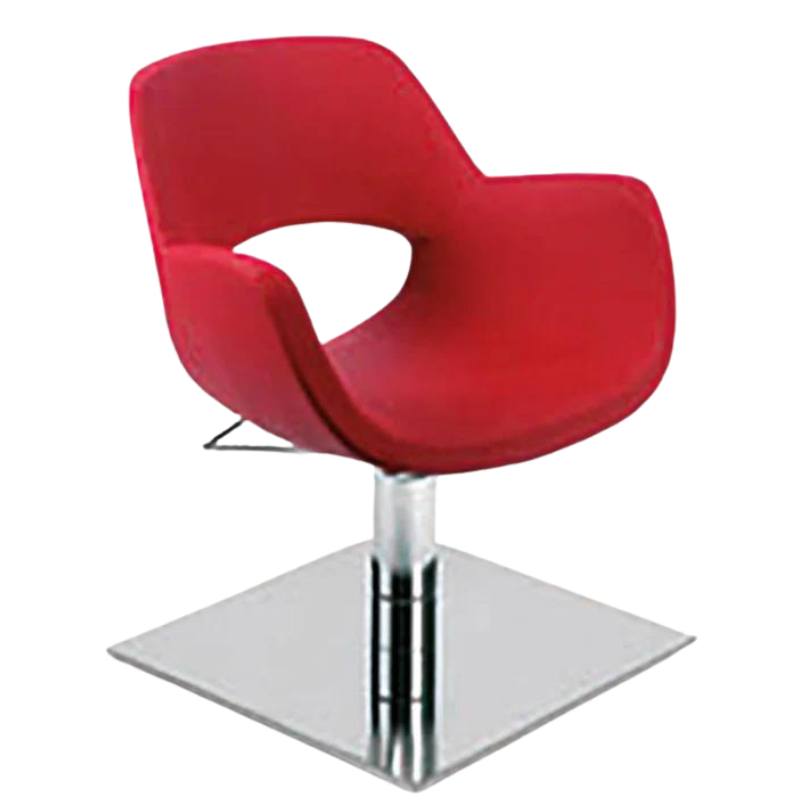 Salon Chair Red Isoka Silver base