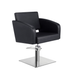 Salon Chair Black Silver Square Base