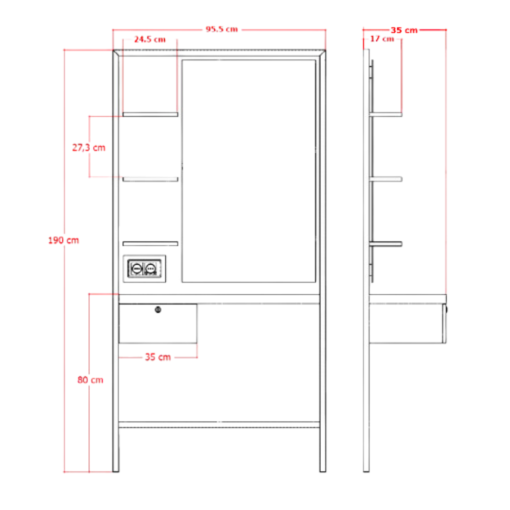 Styling Unit Logan Dimensions