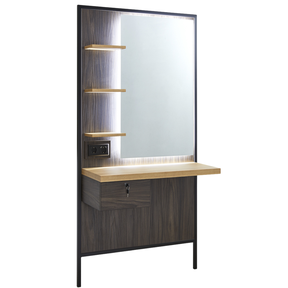 Salon Styling Unit Logan Dark Wood