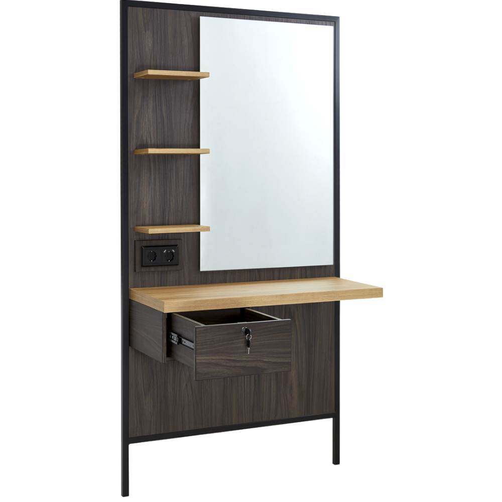 Salon Styling Unit Logan Dark Wood