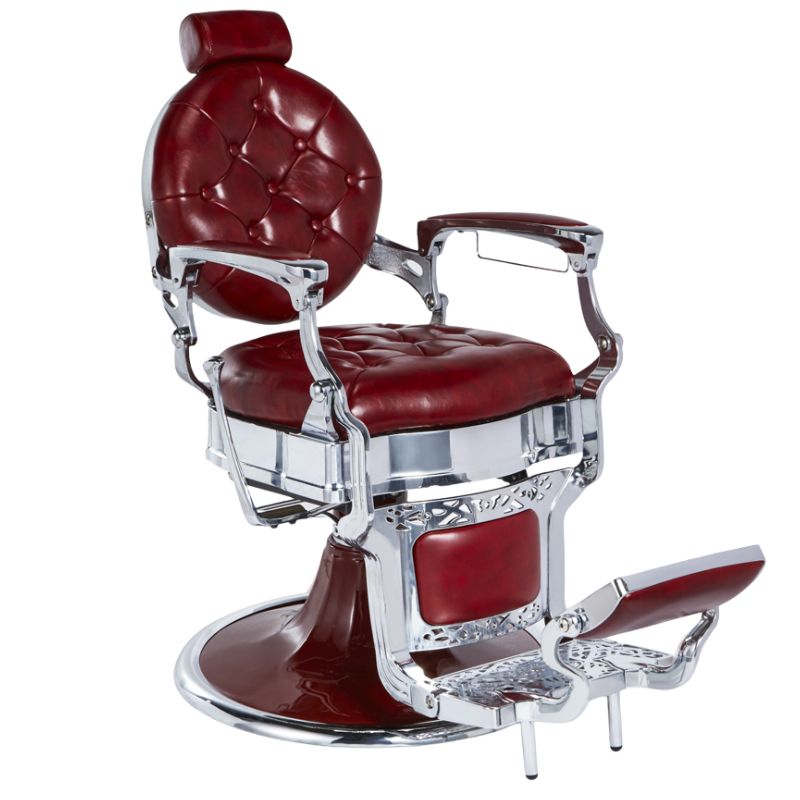 barber chair kirk R red barbering chairs main view 