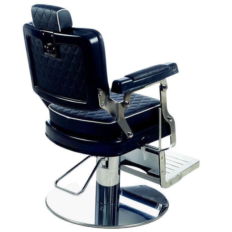 Hipster barber chair black rear view 