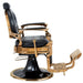 Barber chairs kirk Rs gold and black barbering chair side view 