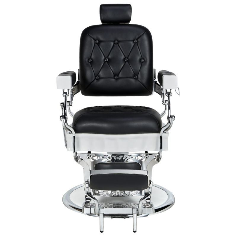 barber chairs jones black barbering chair black cover front view 