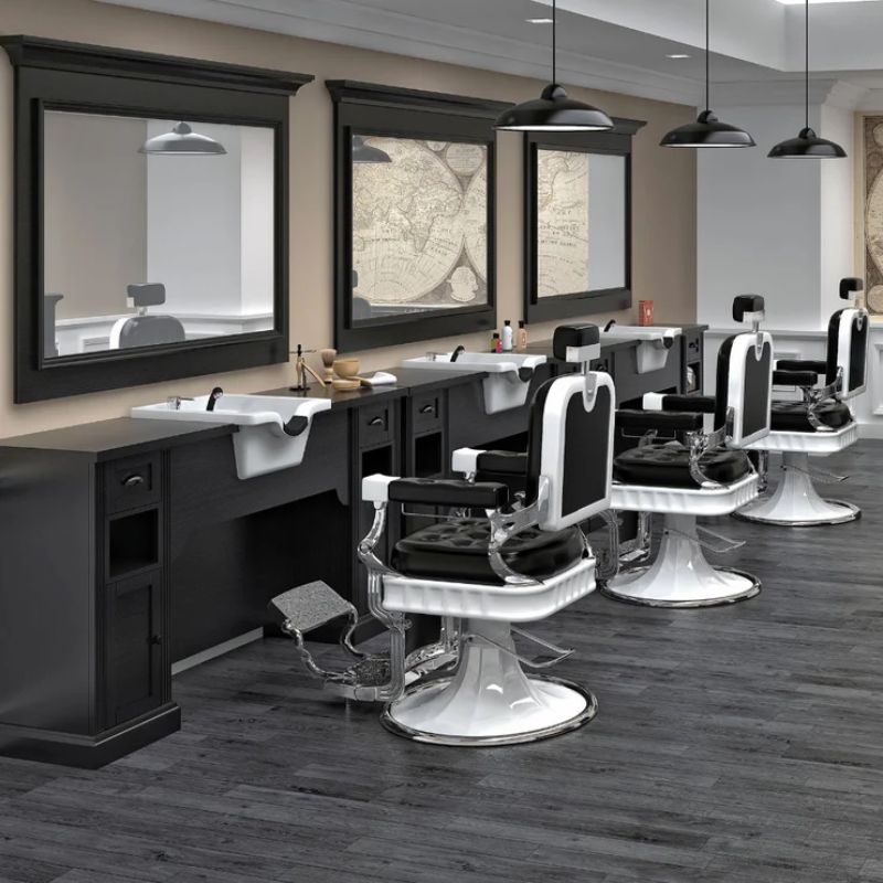 barber station with barber chair