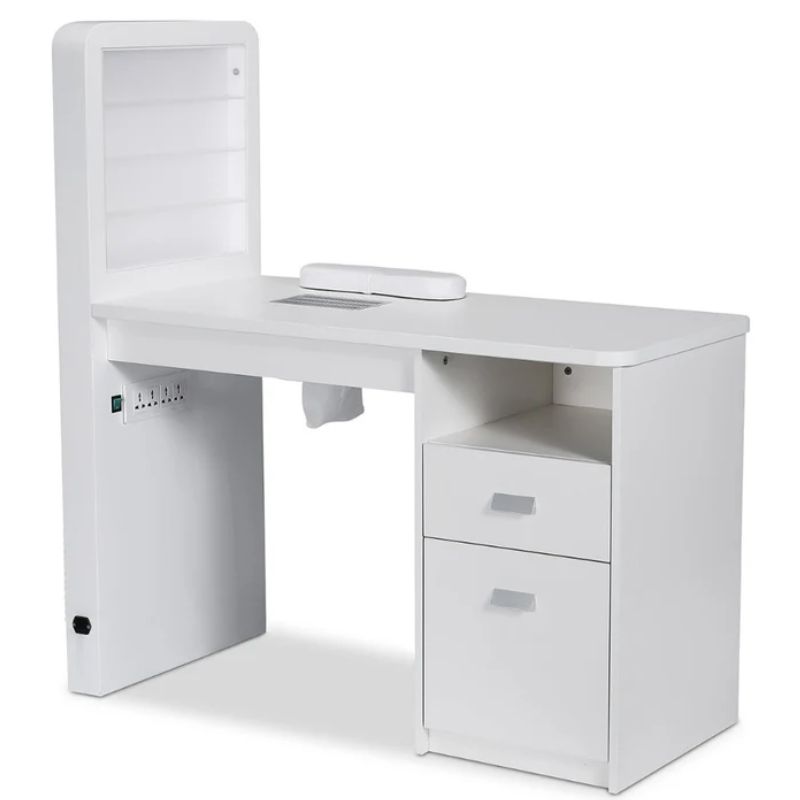 Mirplay white manicure table front view 